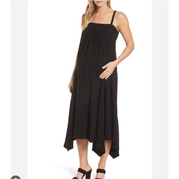 Isabella Oliver Carey handkerchief hem maternity dress Black size 2 (US 6) - Picture 1 of 10